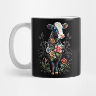 Cute Floral Cow Heifer Animal Lover Dairy Farming Farmer Mug